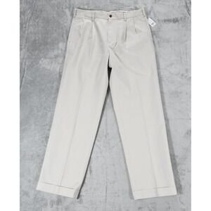 Brooks Brothers Pants Mens 36x32 Khaki 346 Advantage Chino Elliot Pleated Cuffed